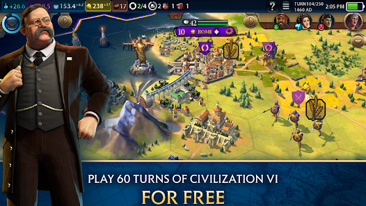 Stadtübersicht mit Bezirken und Gebäuden in Civilization VI